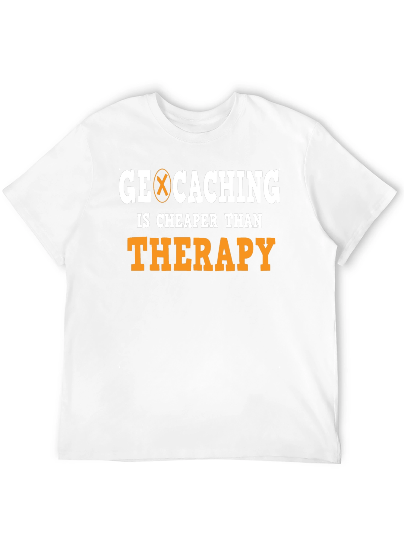 Geocaching Cheaper Than Therapy Black Graphic Tee