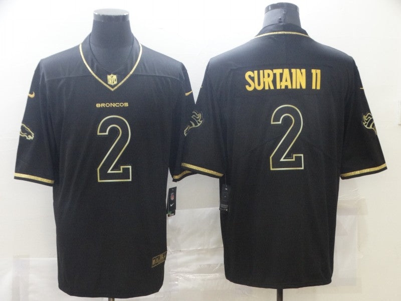 Men's Denver Broncos Patrick Surtain II #2 Black Game Jerseys