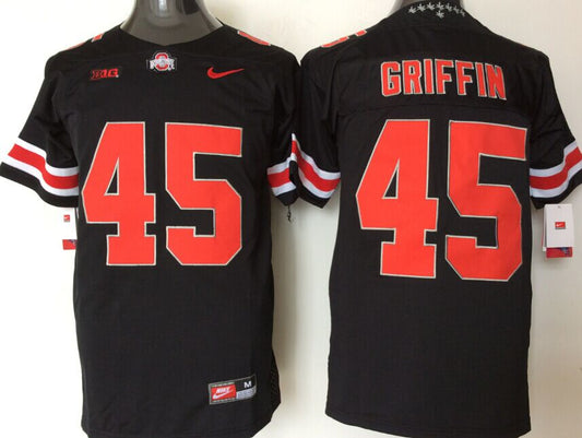 Men's Ohio State Buckeyes Archie Griffin #45 Black Player Game Jersey