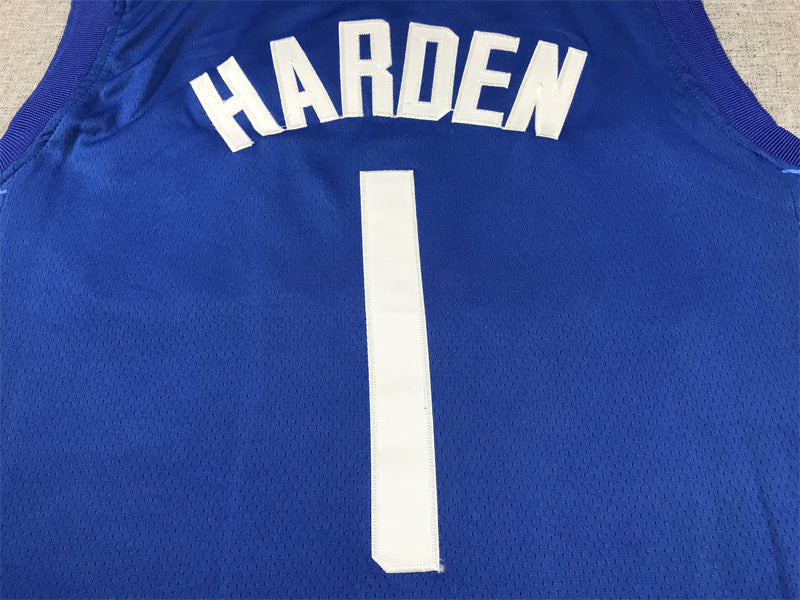 Men's LA Clippers James Harden #1 Royal Swingman Jerseys - Icon Edition