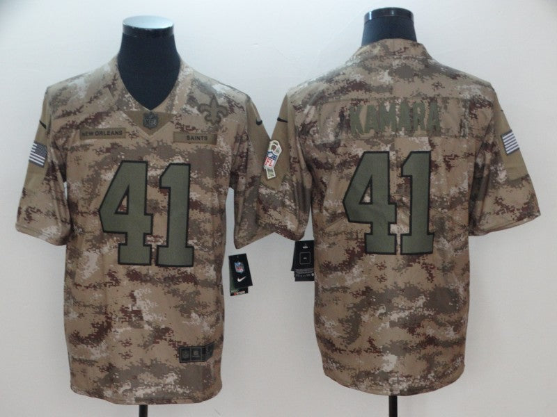 Men's New Orleans Saints Alvin Kamara #41 Camouflage Game Jerseys
