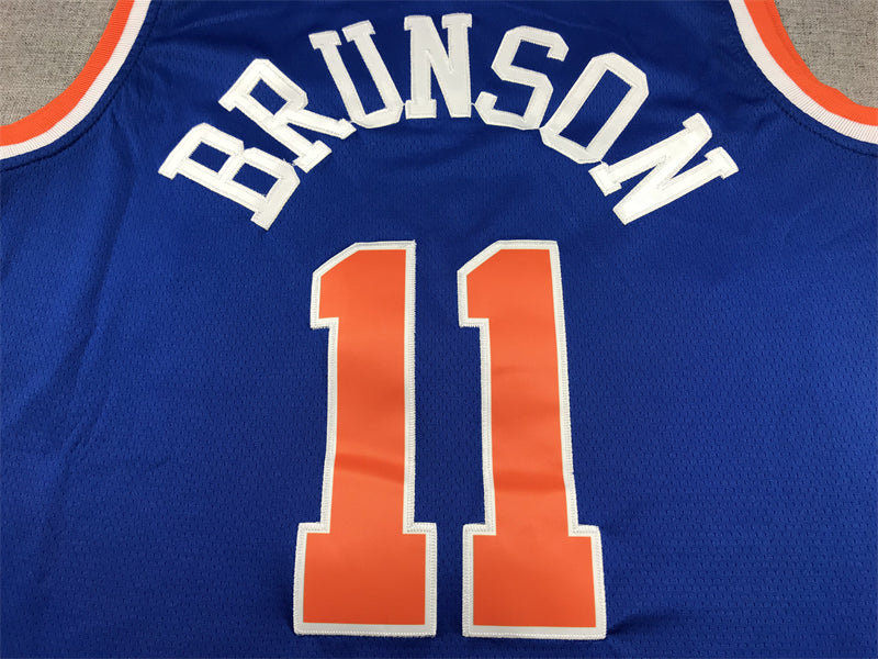 Men's New York Knicks Jalen Brunson #11 Blue Swingman Jerseys - Icon Edition