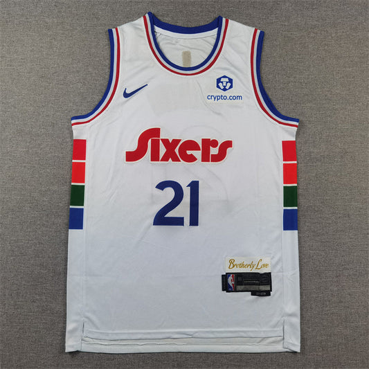 Men's Philadelphia 76ers Joel Embiid #21 White 2024/25 Swingman Player Jerseys - City Edition