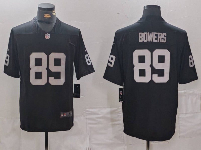 Men's Las Vegas Raiders Brock Bowers #89 Black 2024 NFL Draft First Round Pick Player Game Jerseys