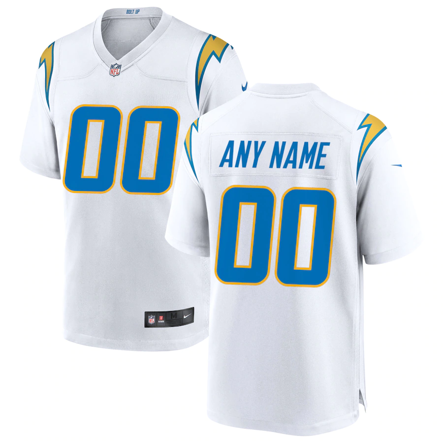 Custom1 Los Angeles Chargers White Game Jerseys