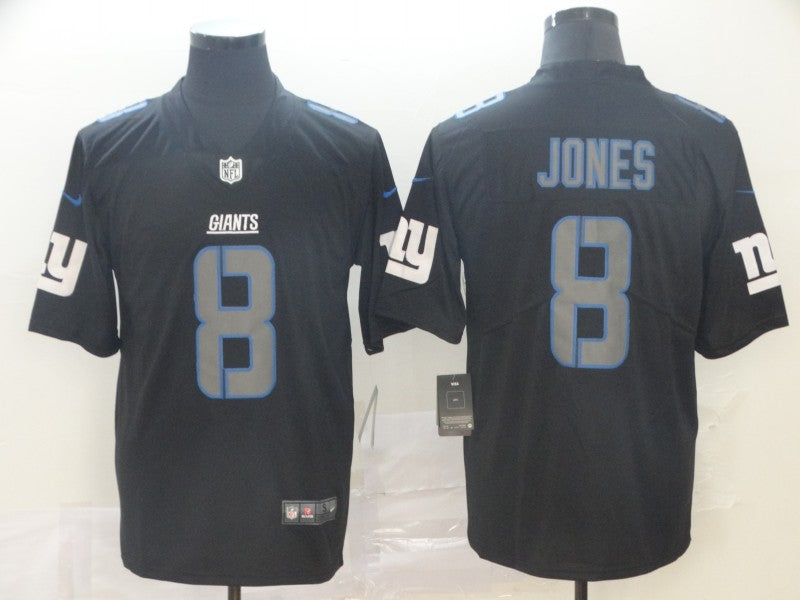 Men's New York Giants Daniel Jones #8 Black Game Jerseys