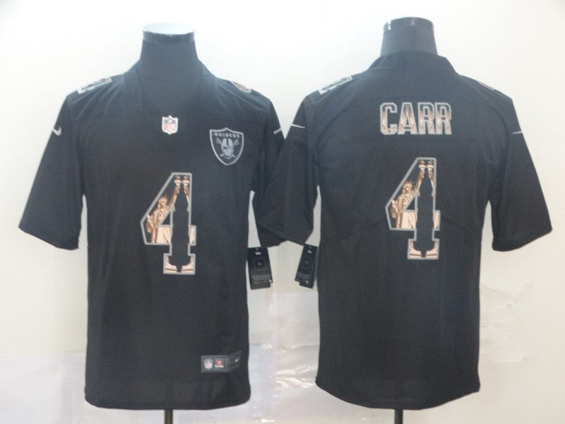 Men's Las Vegas Raiders Derek Carr #4 Black Player Game Jerseys