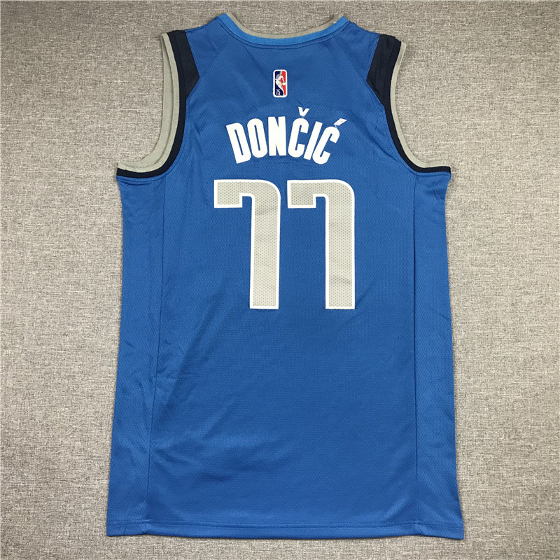 Men's Dallas Mavericks Luka Doncic #77 NBA Blue Replica Jerseys