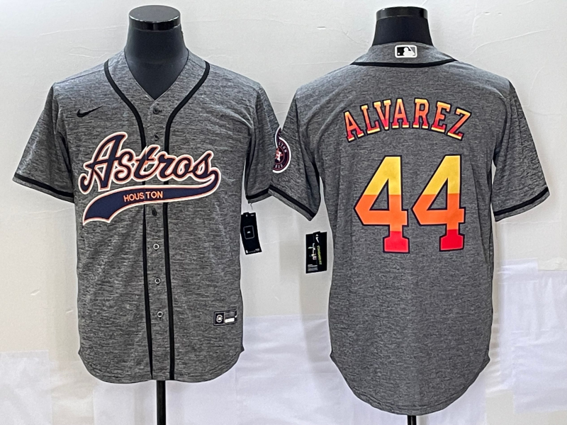 Men's Houston Astros Yordan Alvarez #44 Gray Replica Player Jerseys Joint Edition