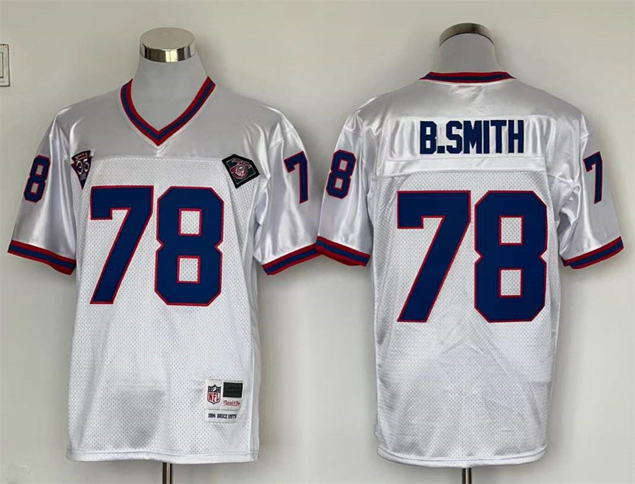 Men's Buffalo Bills Bruce Smith Mitchell & Ness White Legacy Replica Player Jerseys