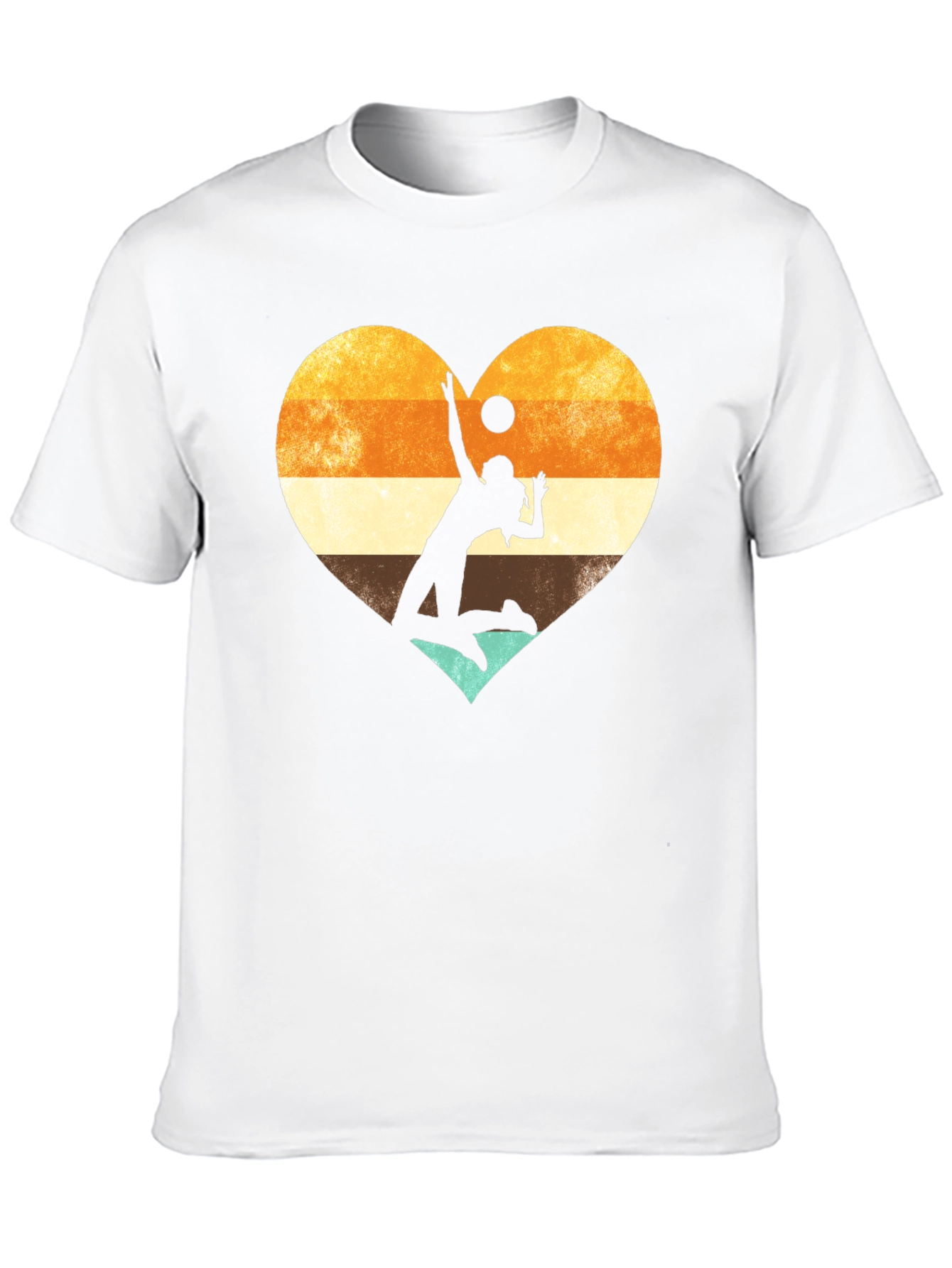 Volleyball Heart Graphic Tee - Black