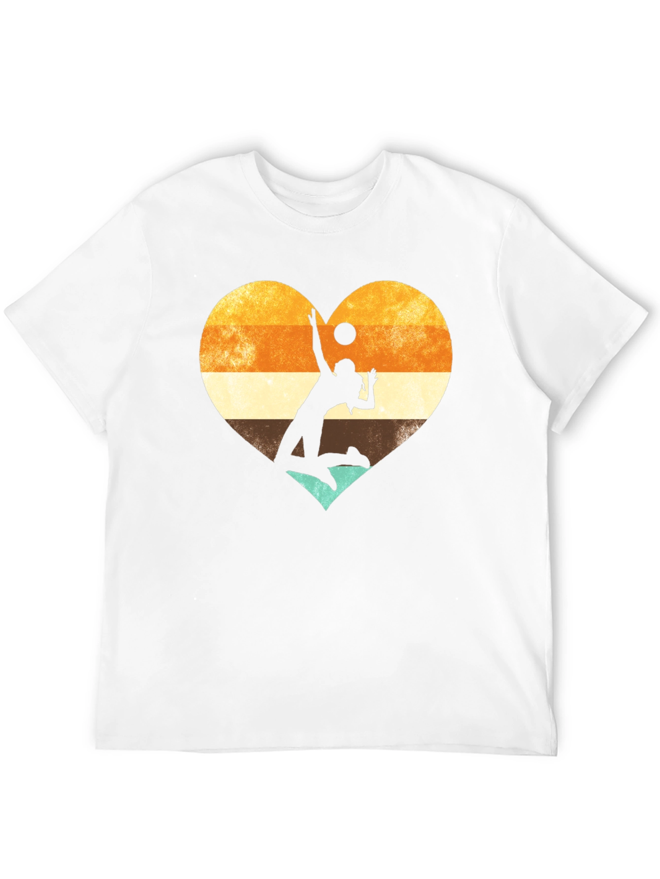 Volleyball Heart Graphic Tee - Black