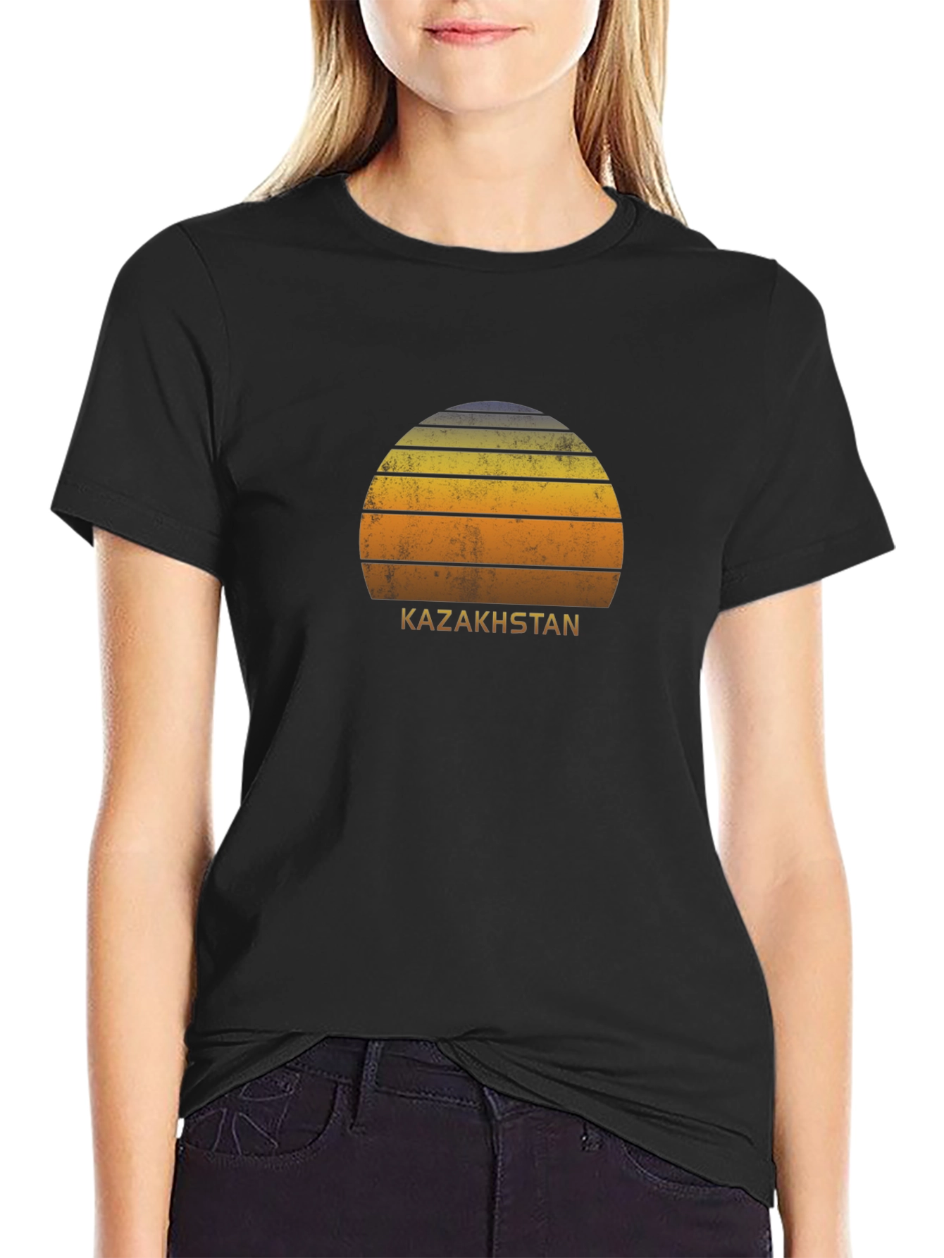 Kazakhstan Retro Sunset T-Shirt