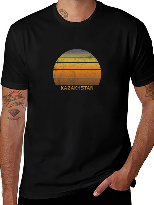 Kazakhstan Retro Sunset T-Shirt