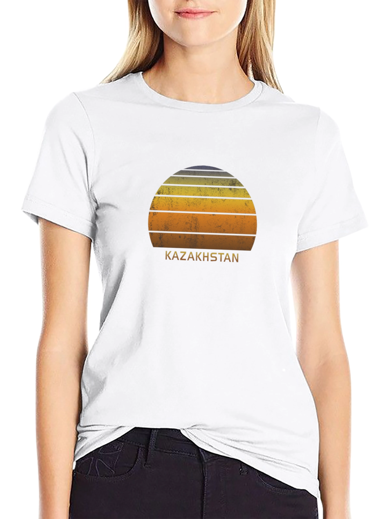 Kazakhstan Retro Sunset T-Shirt