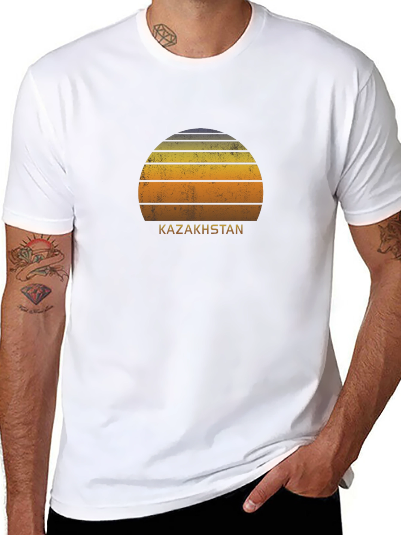 Kazakhstan Retro Sunset T-Shirt