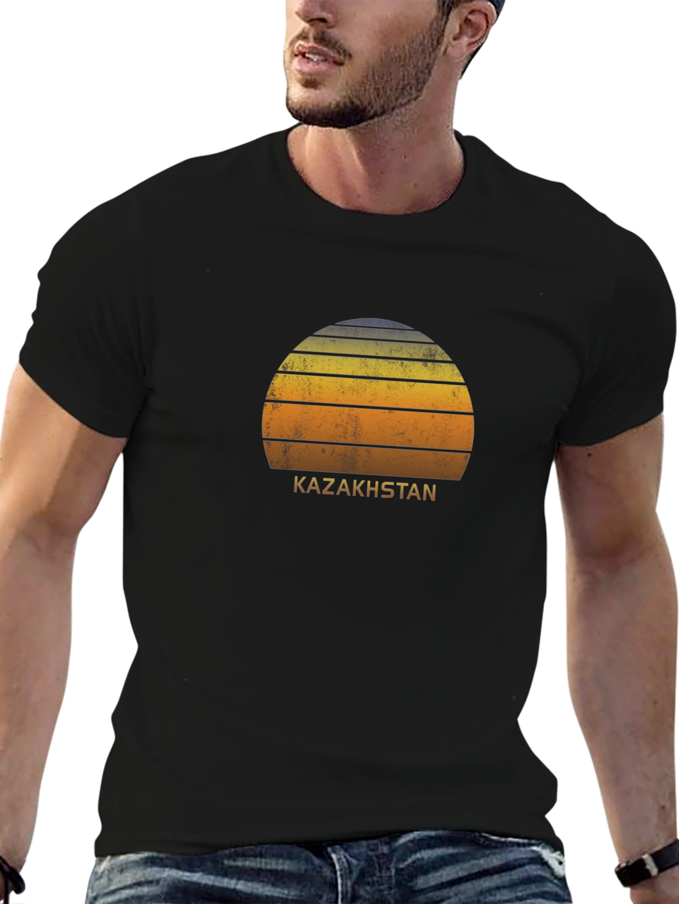 Kazakhstan Retro Sunset T-Shirt