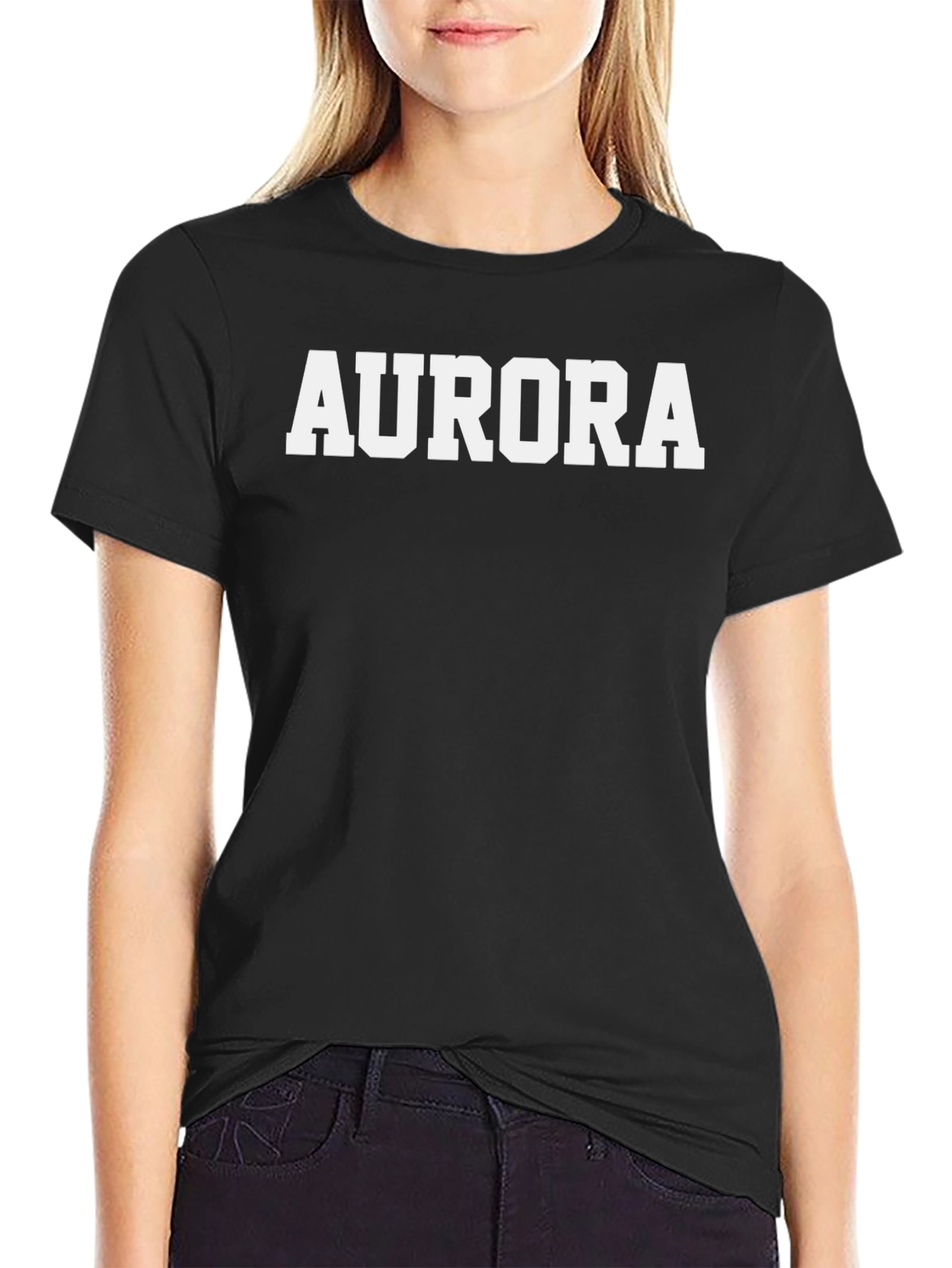Aurora Graphic Tee - Classic Black Cotton T-Shirt