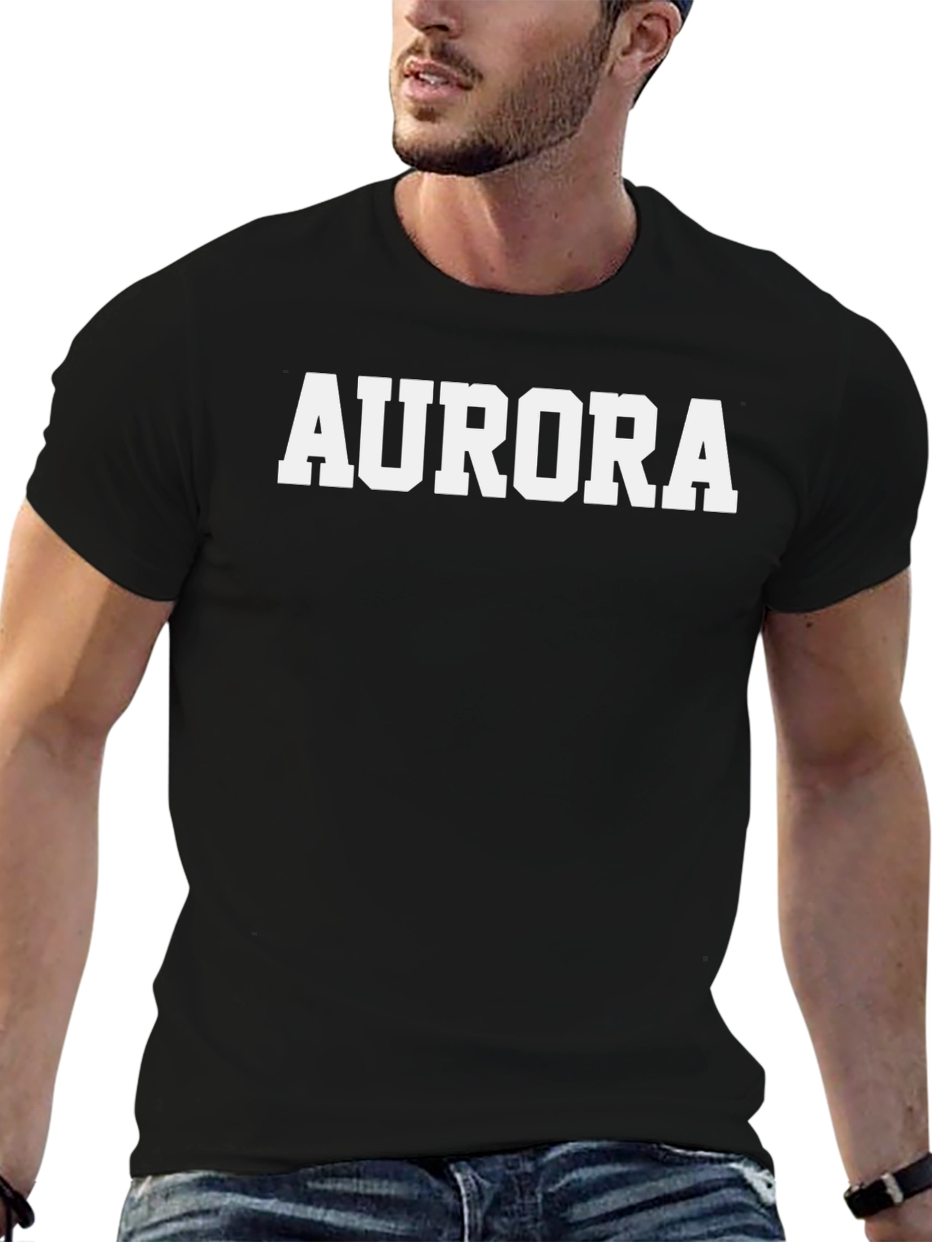 Aurora Graphic Tee - Classic Black Cotton T-Shirt