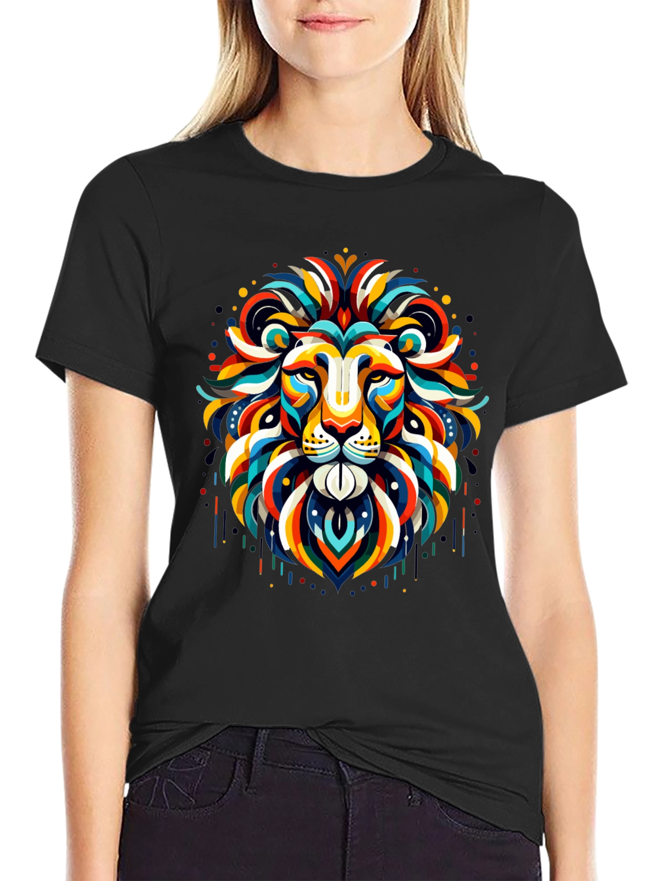 Vibrant Lion Graphic Tee - Bold Statement Shirt