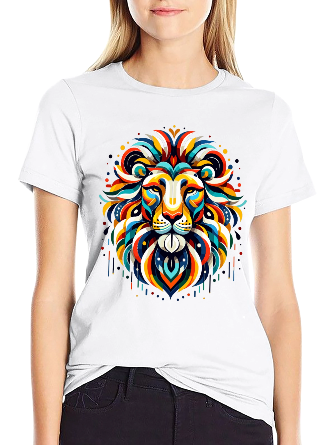 Vibrant Lion Graphic Tee - Bold Statement Shirt
