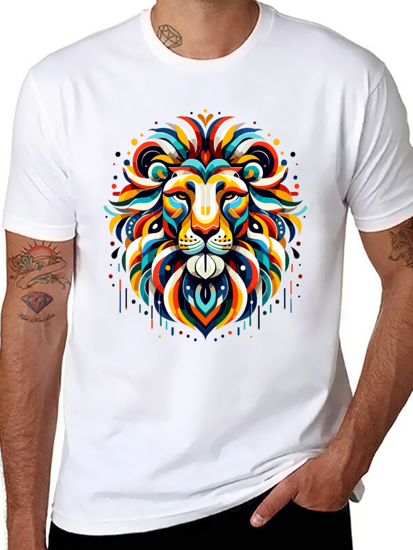 Vibrant Lion Graphic Tee - Bold Statement Shirt