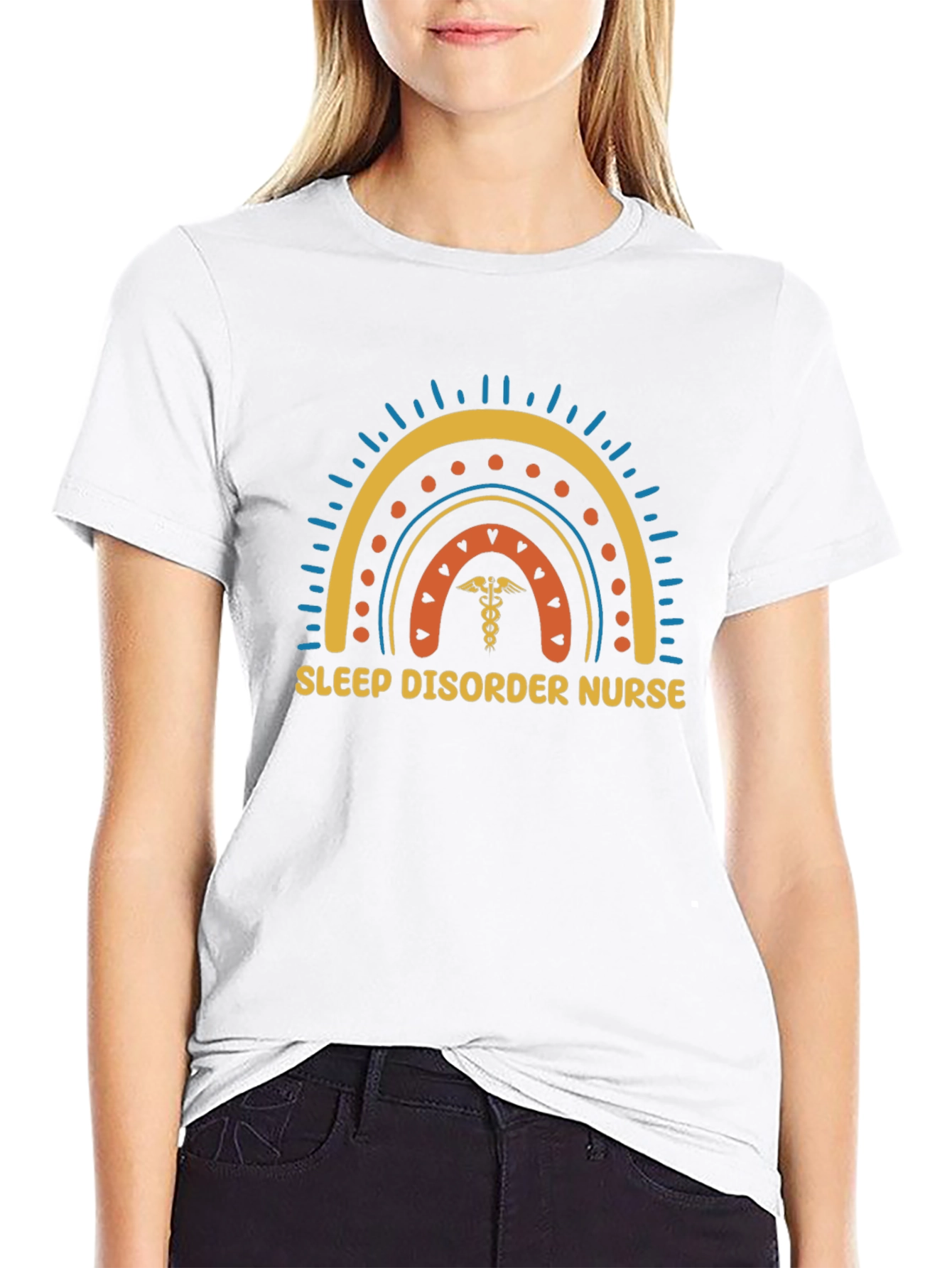 Sleep Disorder Nurse Rainbow Graphic T-Shirt