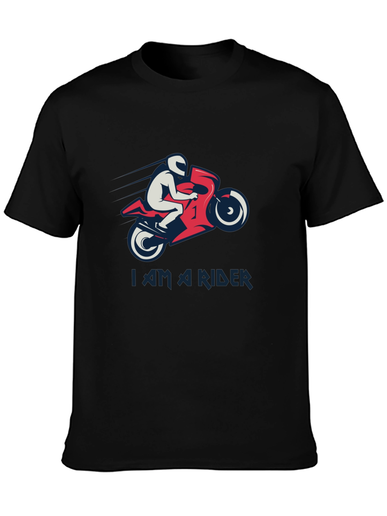 I Am A Rider Graphic Print Black T-Shirt