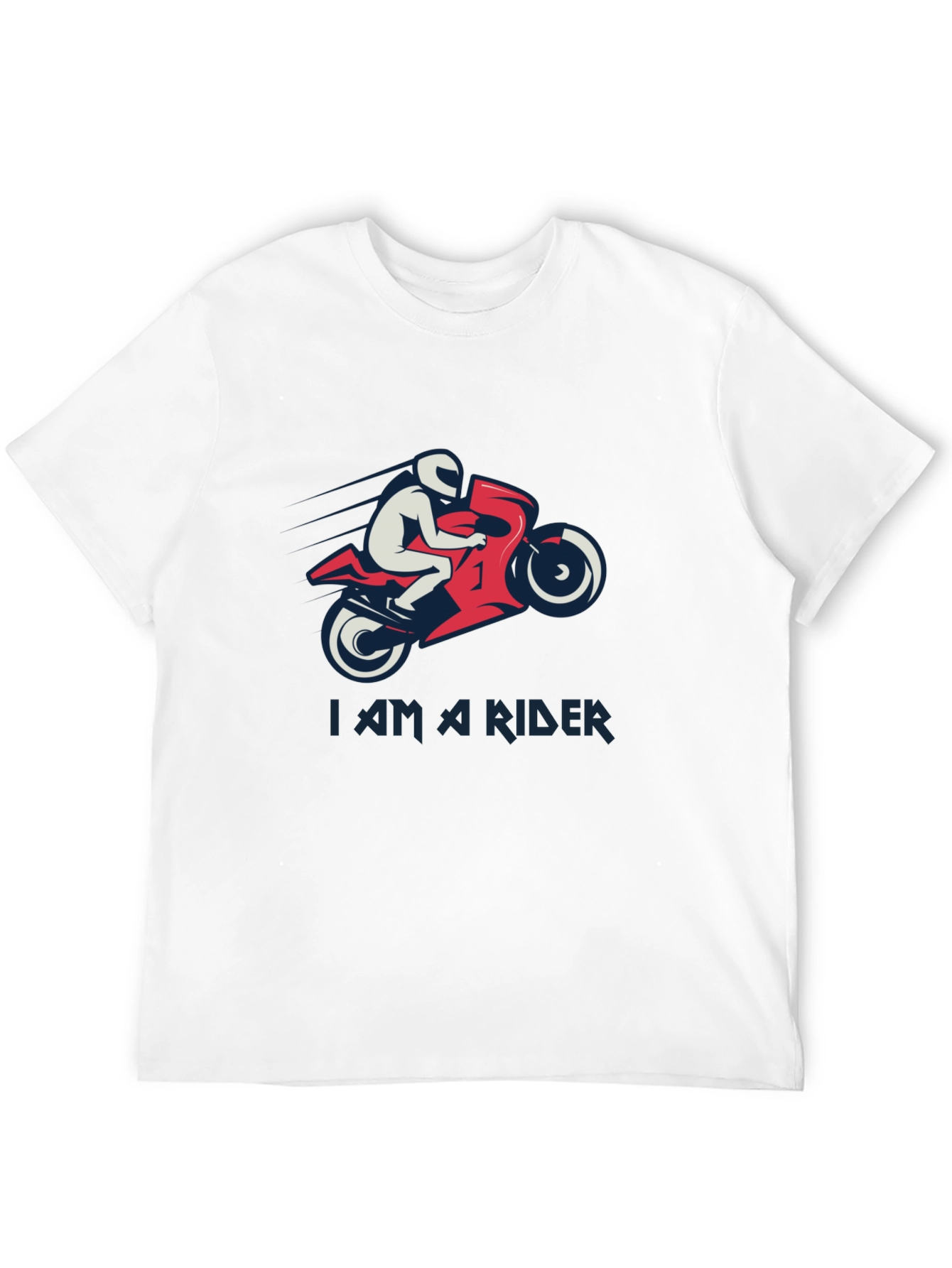 I Am A Rider Graphic Print Black T-Shirt