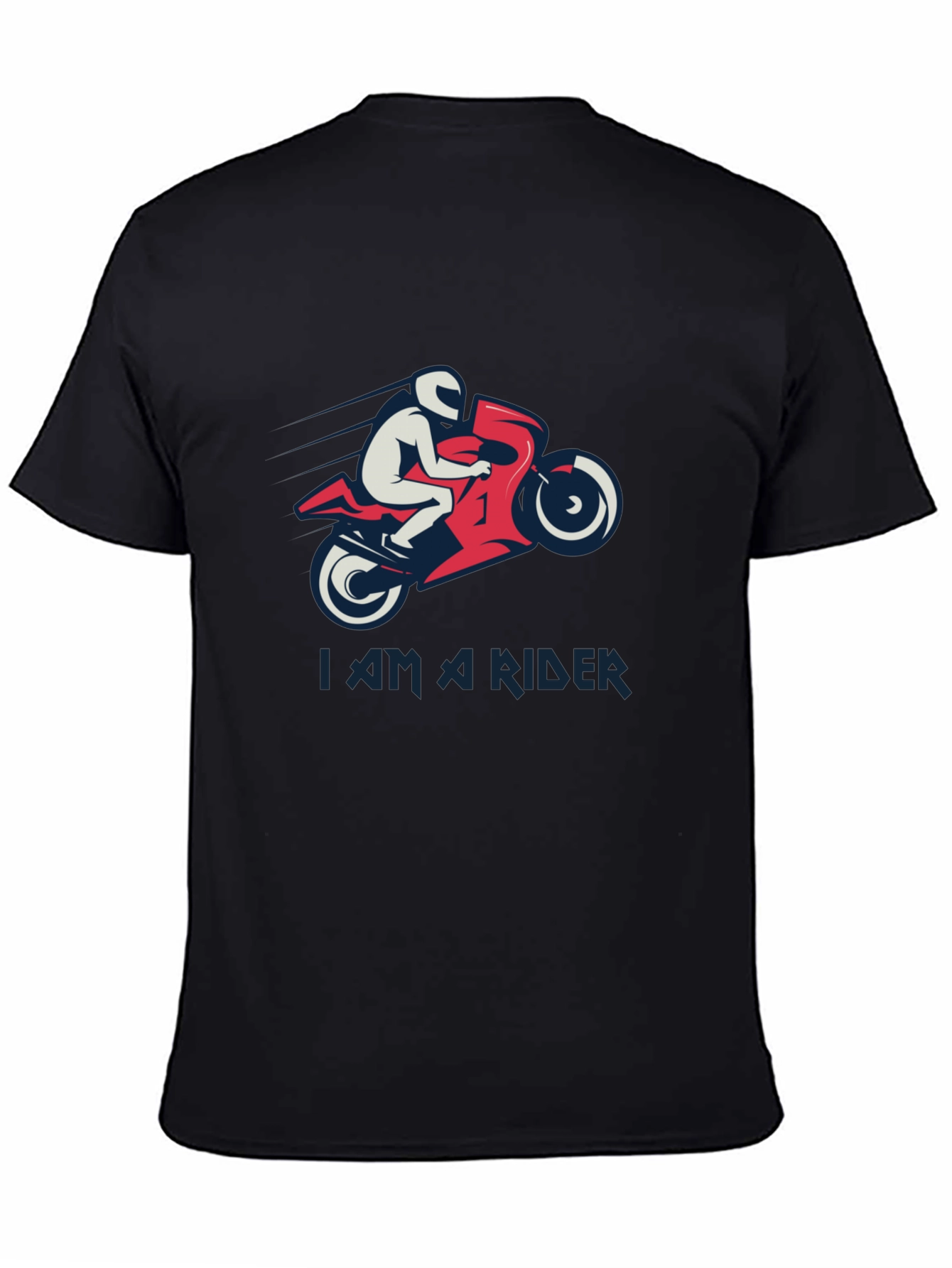 I Am A Rider Graphic Print Black T-Shirt