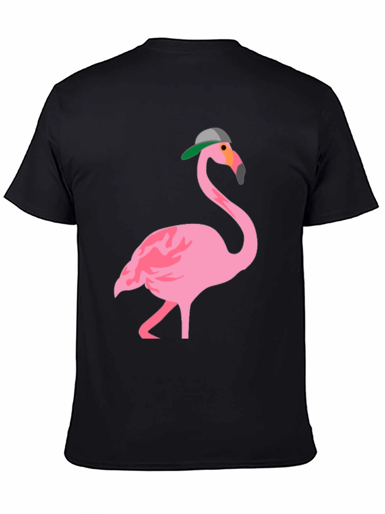 Flamingo Graphic Tee - Black Cotton T-Shirt