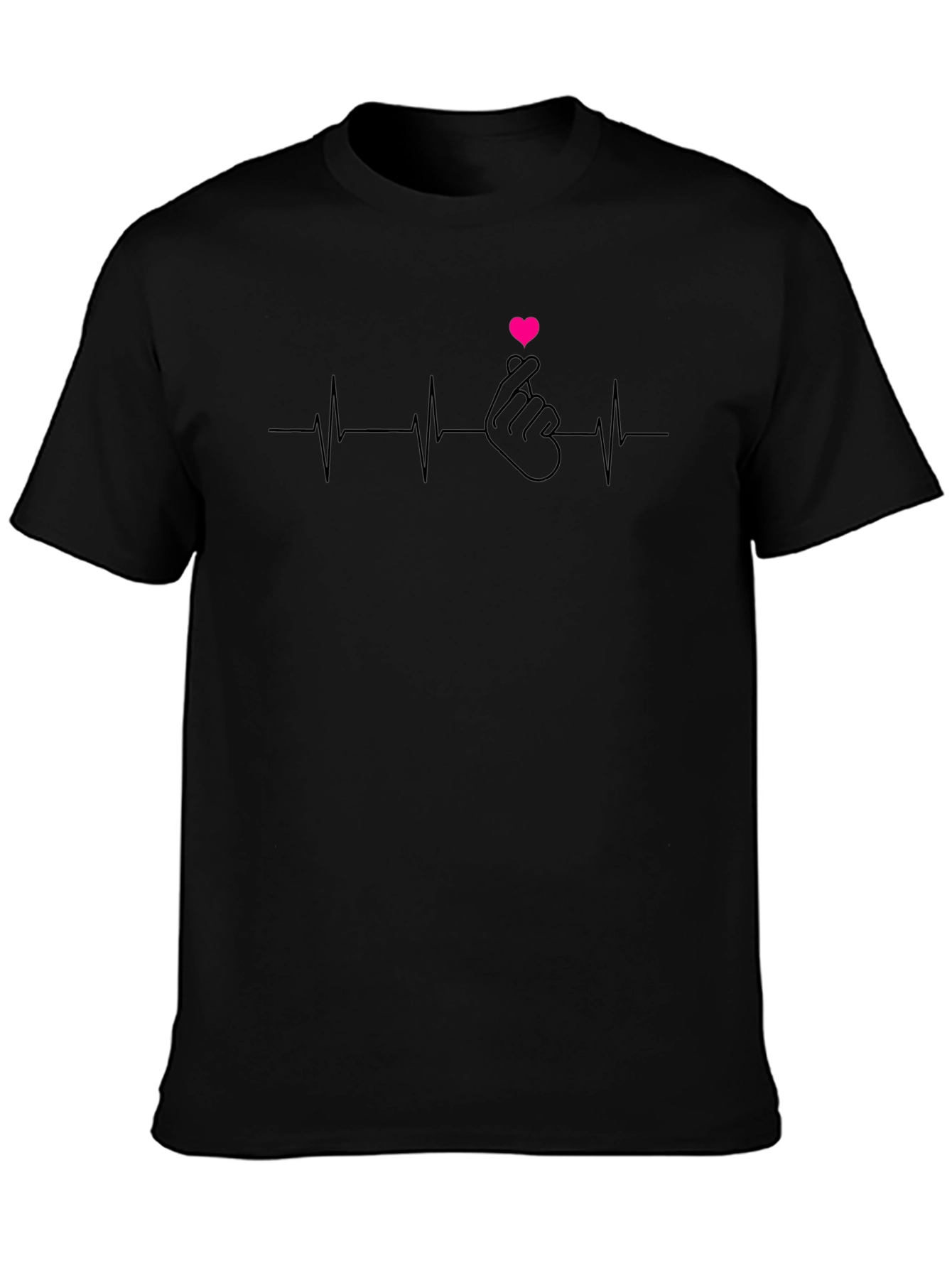 Heartbeat Finger Heart Graphic T-Shirt