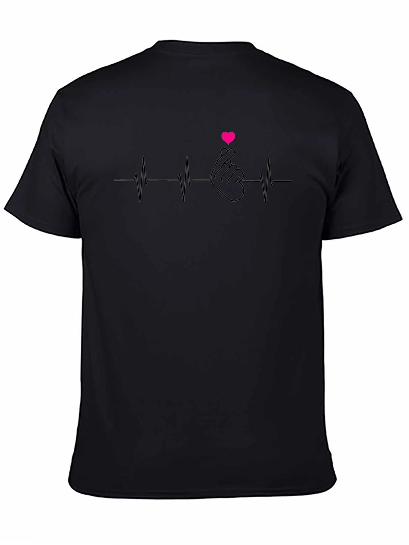 Heartbeat Finger Heart Graphic T-Shirt