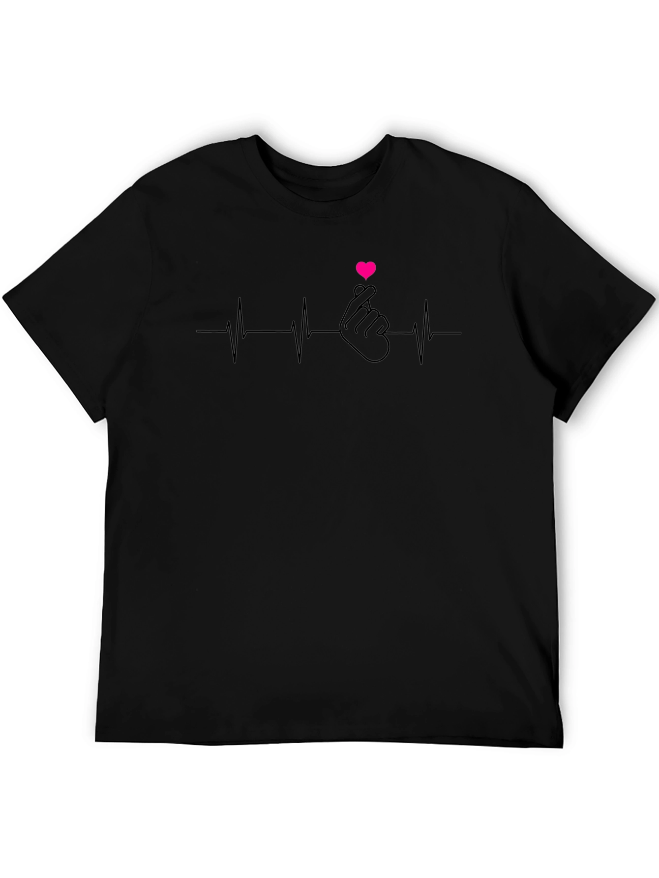 Heartbeat Finger Heart Graphic T-Shirt