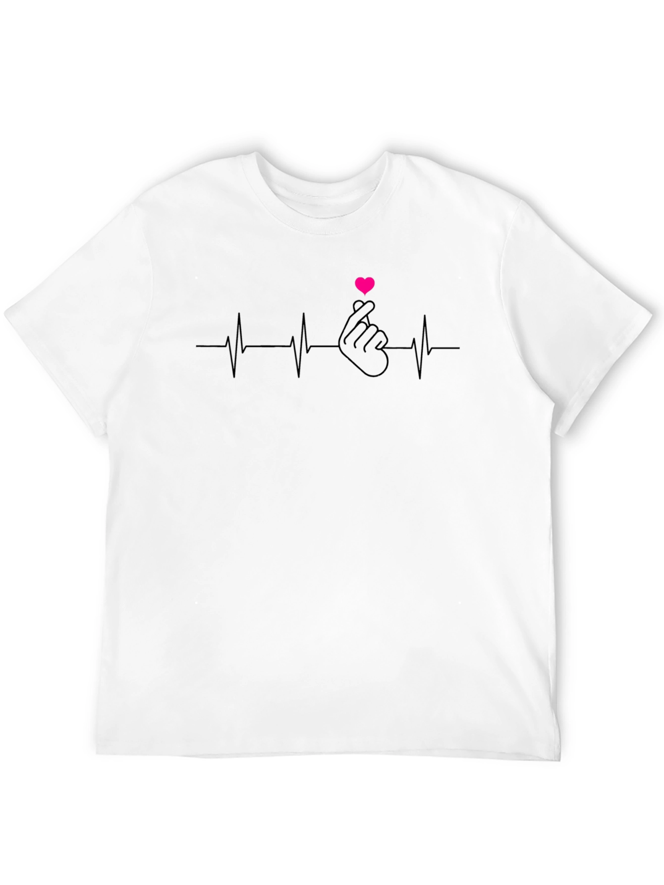 Heartbeat Finger Heart Graphic T-Shirt