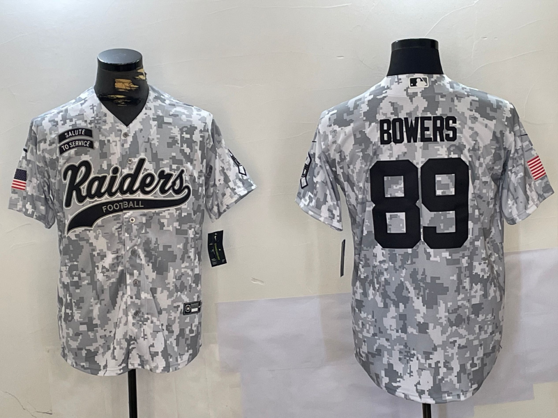 Men's Las Vegas Raiders Brock Bowers #89 Arctic Camo Salute to Service Limited Jerseys