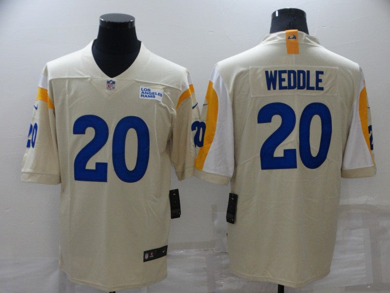 Men's Los Angeles Rams Eric Weddle #20 Beige Game Jerseys