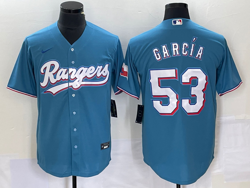 Men's Texas Rangers Adolis Garcia #53 Blue Replica Player Jerseys