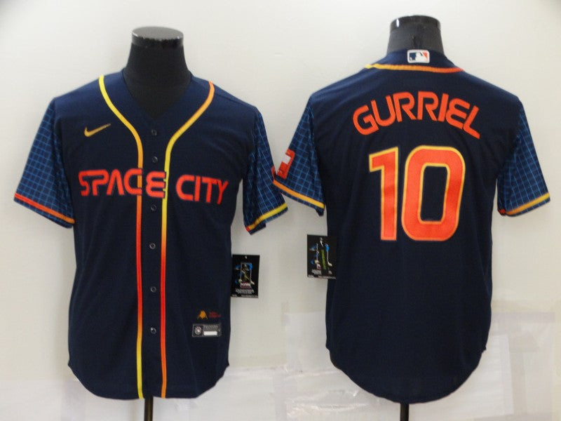 Men's Houston Astros Yuli Gurriel #10 Navy Space City Jerseys