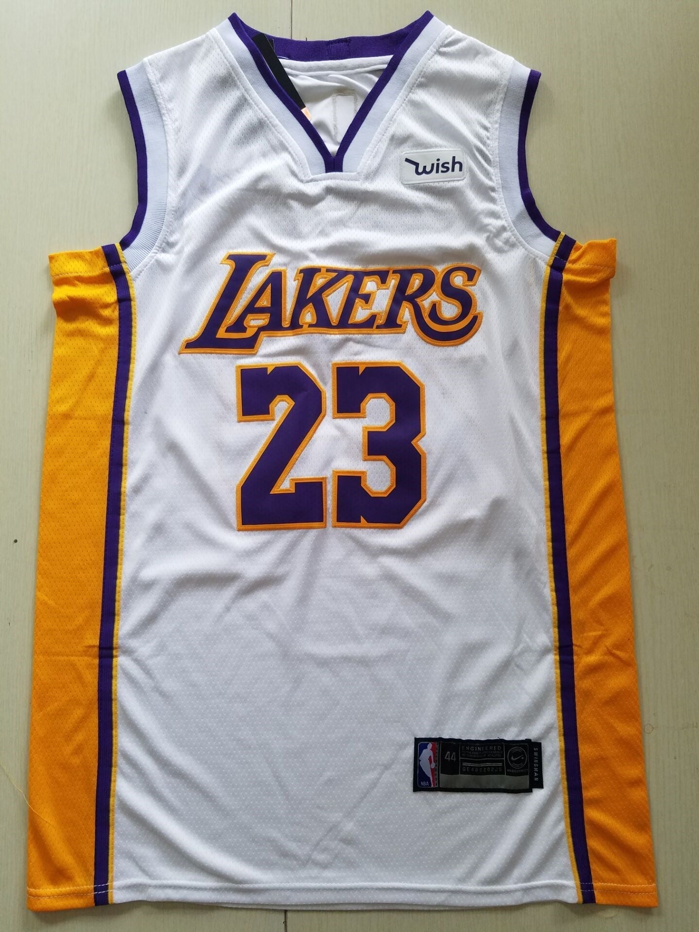 Men's Los Angeles Lakers LeBron James #23 NBA White Swingman Jerseys
