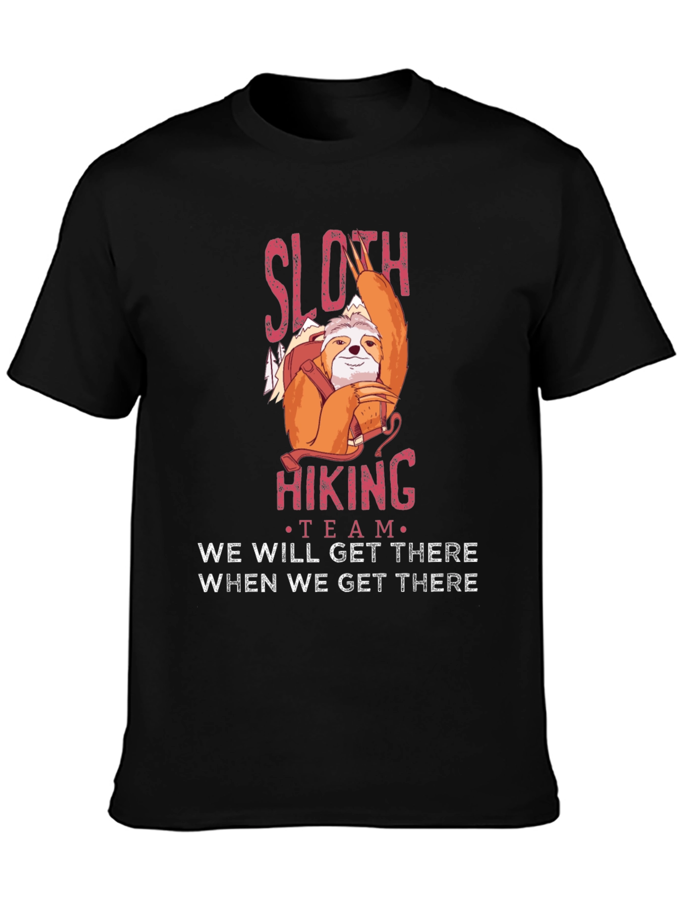 Sloth Hiking Team Graphic T-Shirt