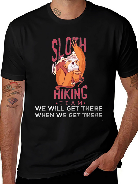 Sloth Hiking Team Graphic T-Shirt