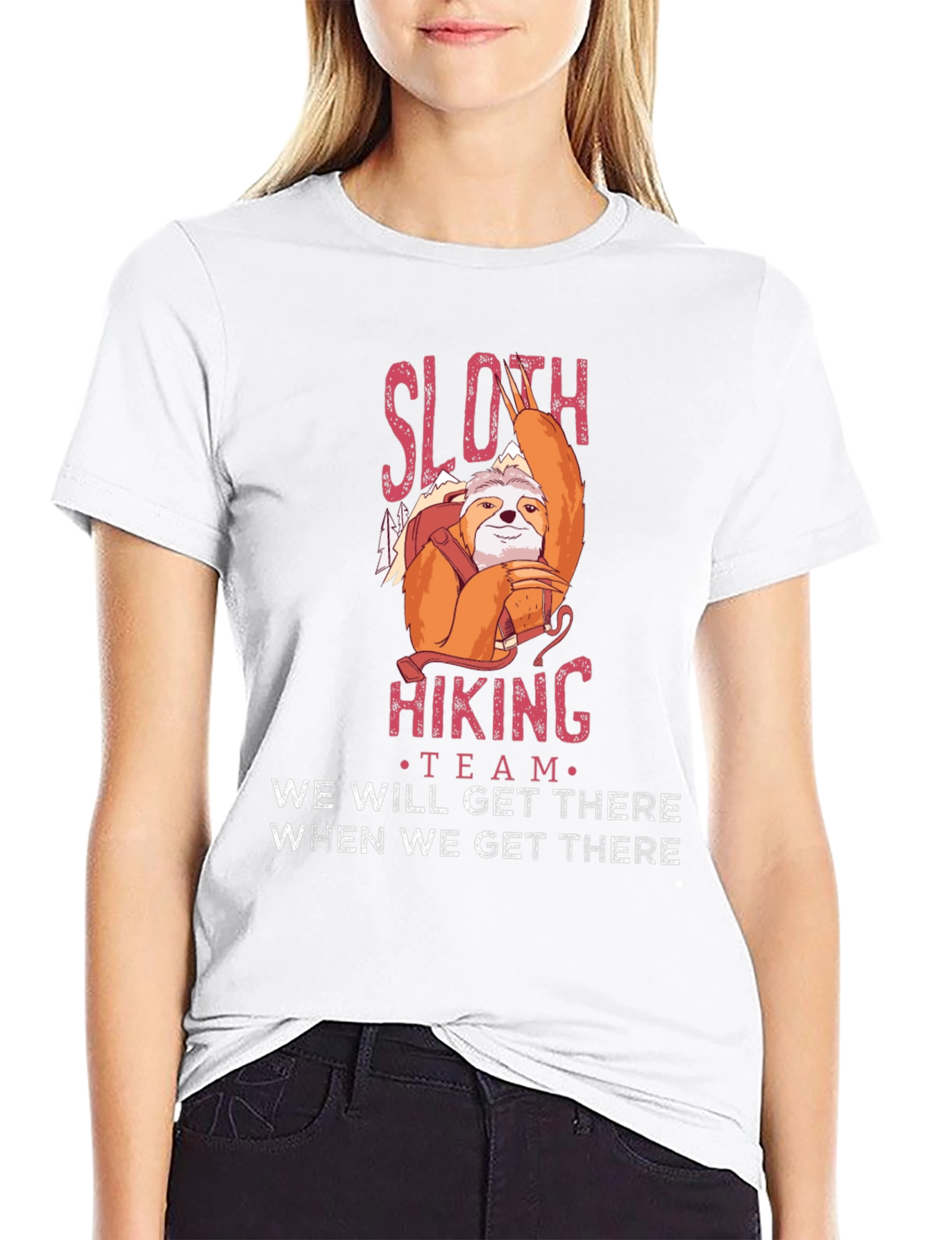 Sloth Hiking Team Graphic T-Shirt