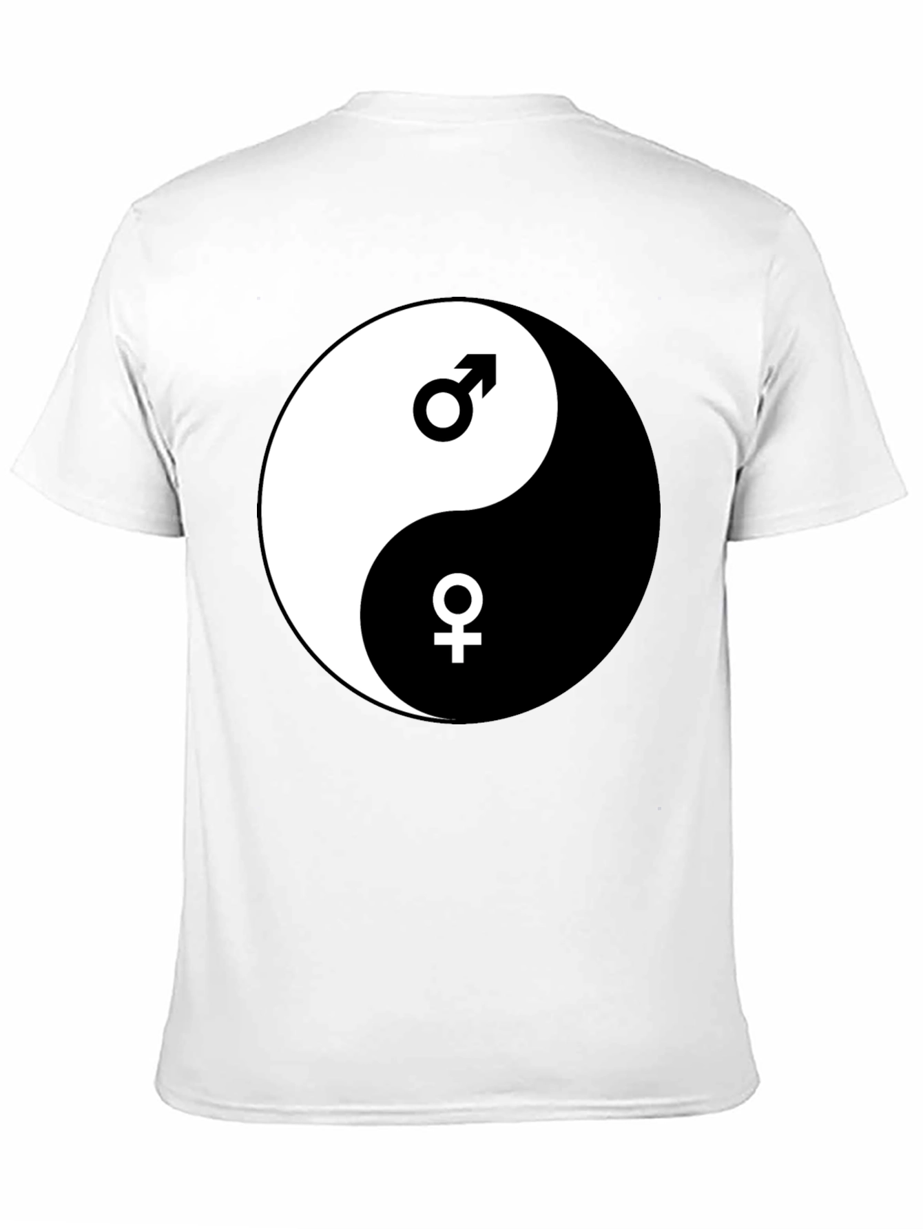 Yin Yang Male Female Graphic Black T-Shirt