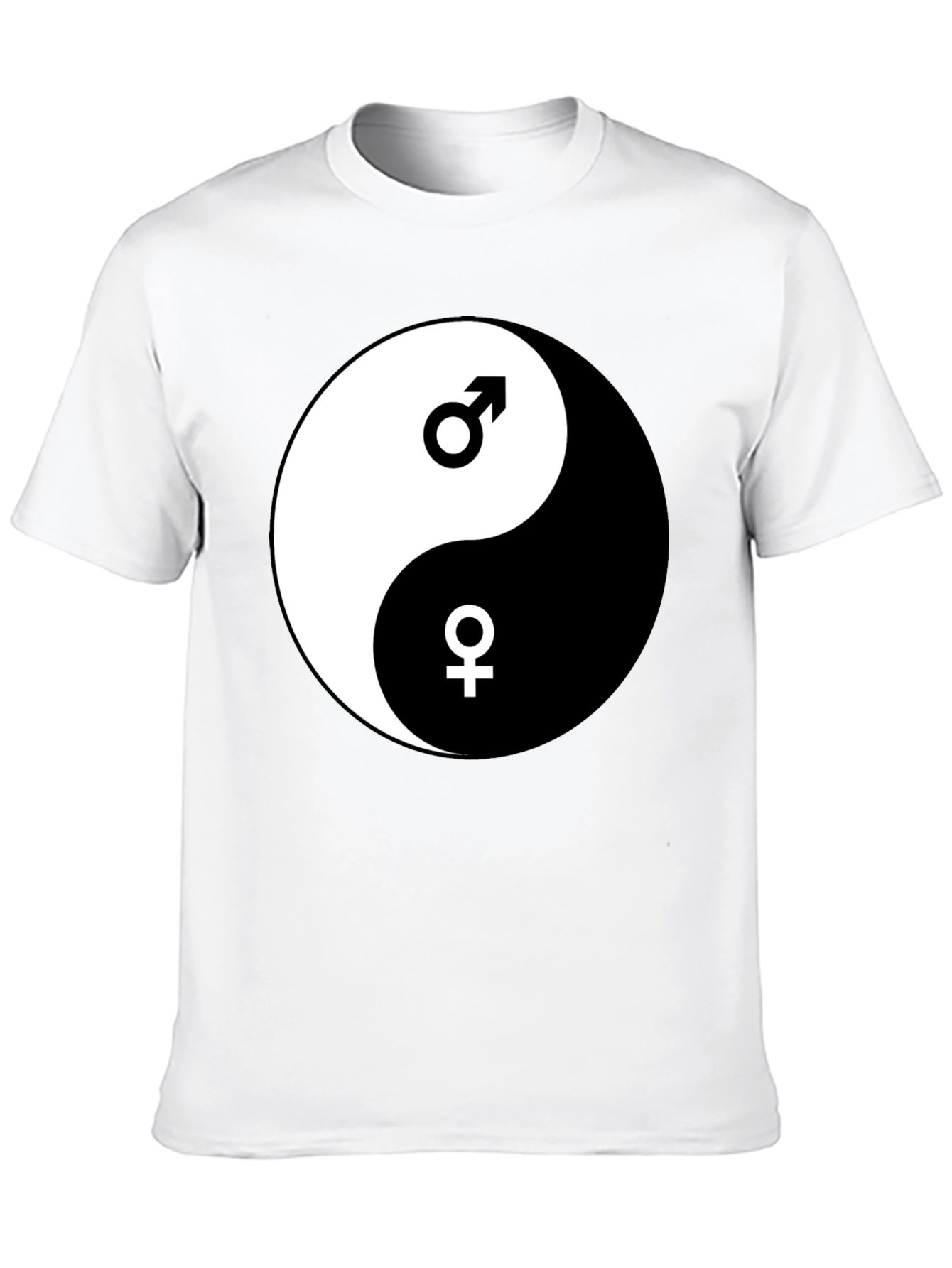 Yin Yang Male Female Graphic Black T-Shirt