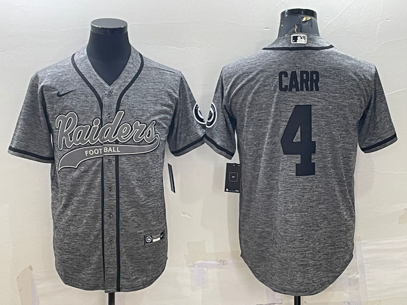 Men's Las Vegas Raiders Derek Carr #4 Gray Player Jerseys Joint Edition