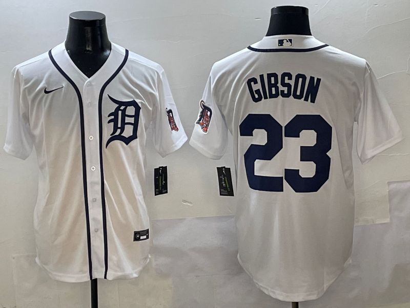 Men's Detroit Tigers Kirk Gibson #23 White Home Replica Player Jerseys