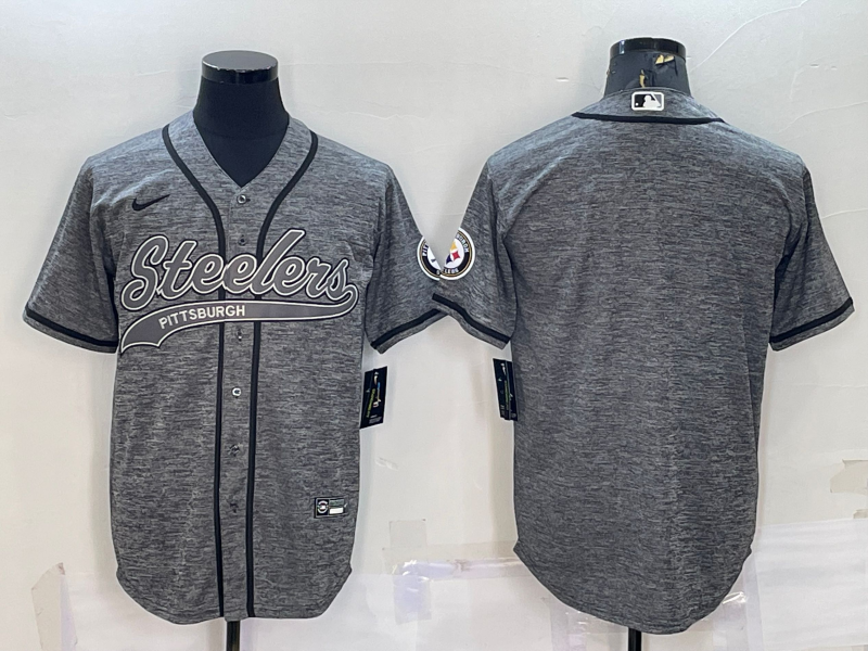 Men's Pittsburgh Steelers Gray Blank Jerseys
