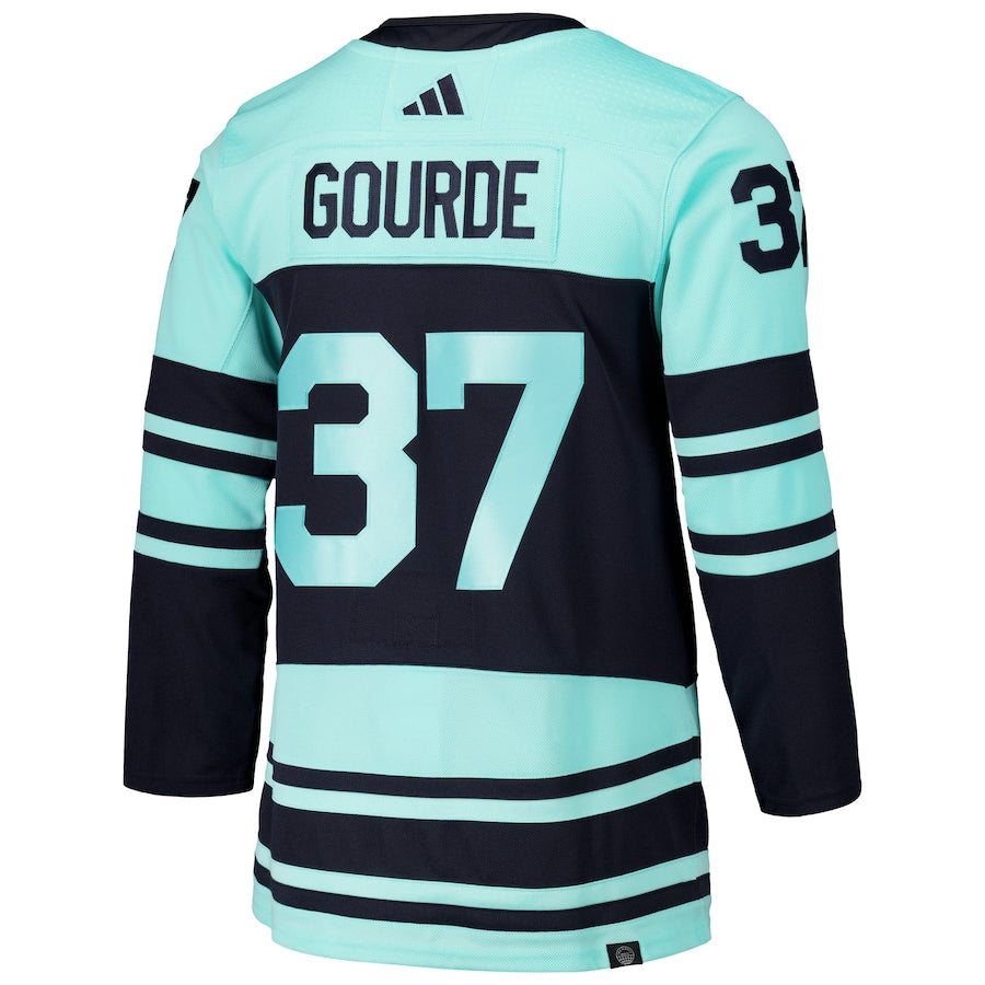 Men's Seattle Kraken Yanni Gourde adidas Light Blue Reverse Retro 2.0 Authentic Player Jersey