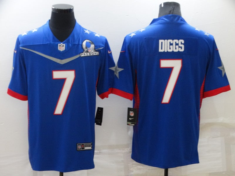 Men's Dallas Cowboys Trevon Diggs #7 Blue ALL STAR Game Jerseys